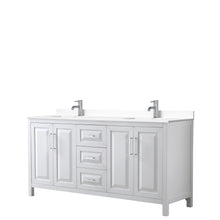 Load image into Gallery viewer, Wyndham Daria 72 Inch Double Bathroom Vanity in White, White Cultured Marble Countertop, Undermount Square Sinks, No Mirror- Wyndham