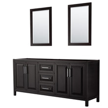 Load image into Gallery viewer, Wyndham Daria 80 Inch Double Bathroom Vanity in Dark Espresso, No Countertop, No Sink, and 24 Inch Mirrors- Wyndham