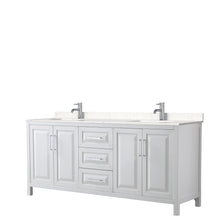 Load image into Gallery viewer, Wyndham Daria 80 Inch Double Bathroom Vanity in White, Light-Vein Carrara Cultured Marble Countertop, Undermount Square Sinks, No Mirror- Wyndham
