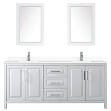 Load image into Gallery viewer, Wyndham Daria 80 Inch Double Bathroom Vanity in White, White Cultured Marble Countertop, Undermount Square Sinks, 24 Inch Mirrors- Wyndham