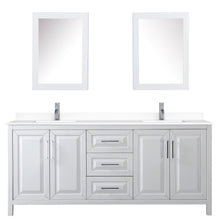 Load image into Gallery viewer, Wyndham Daria 80 Inch Double Bathroom Vanity in White, White Cultured Marble Countertop, Undermount Square Sinks, Medicine Cabinets- Wyndham