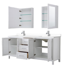 Load image into Gallery viewer, Wyndham Daria 80 Inch Double Bathroom Vanity in White, White Cultured Marble Countertop, Undermount Square Sinks, Medicine Cabinets- Wyndham