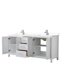 Load image into Gallery viewer, Wyndham Daria 80 Inch Double Bathroom Vanity in White, White Cultured Marble Countertop, Undermount Square Sinks, No Mirror- Wyndham