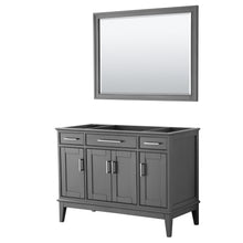 Load image into Gallery viewer, Wyndham Margate 48 Inch Single Bathroom Vanity in Dark Gray, No Countertop, No Sink, and 44 Inch Mirror- Wyndham