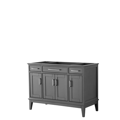 Wyndham Margate 48 Inch Single Bathroom Vanity in Dark Gray, No Countertop, No Sink, and No Mirror- Wyndham