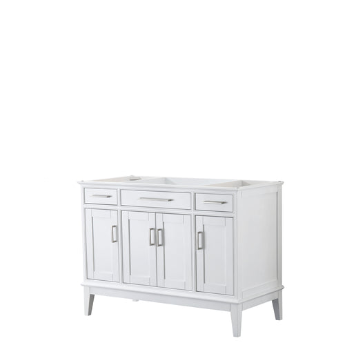 Wyndham Margate 48 Inch Single Bathroom Vanity in White, No Countertop, No Sink, and No Mirror- Wyndham