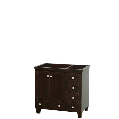 Wyndham Acclaim 36 Inch Single Bathroom Vanity in Espresso, No Countertop, No Sink, and No Mirror- Wyndham