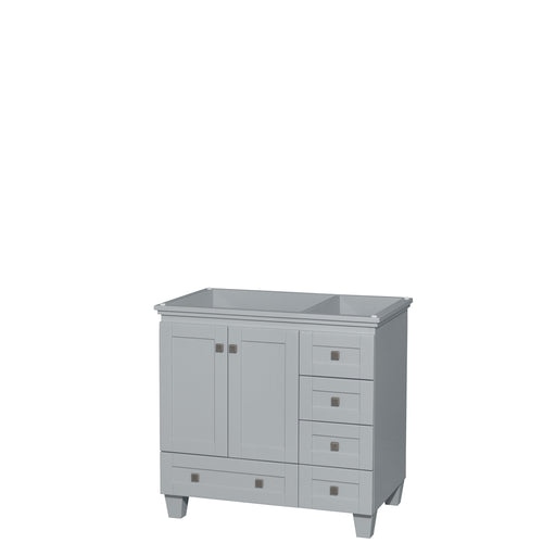 Wyndham Acclaim 36 Inch Single Bathroom Vanity in Oyster Gray, No Countertop, No Sink, and No Mirror- Wyndham
