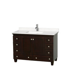 Load image into Gallery viewer, Wyndham Acclaim 48 Inch Single Bathroom Vanity in Espresso, Light-Vein Carrara Cultured Marble Countertop, Undermount Square Sink, No Mirror- Wyndham