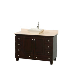 Load image into Gallery viewer, Wyndham Acclaim 48 Inch Single Bathroom Vanity in Espresso, Ivory Marble Countertop, Pyra Bone Sink, and No Mirror- Wyndham