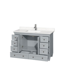 Load image into Gallery viewer, Wyndham Acclaim 48 Inch Single Bathroom Vanity in Oyster Gray, Light-Vein Carrara Cultured Marble Countertop, Undermount Square Sink, No Mirror- Wyndham