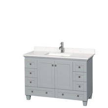 Load image into Gallery viewer, Wyndham Acclaim 48 Inch Single Bathroom Vanity in Oyster Gray, Light-Vein Carrara Cultured Marble Countertop, Undermount Square Sink, No Mirror- Wyndham