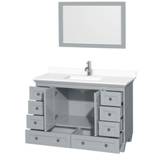 Load image into Gallery viewer, Wyndham Acclaim 48 Inch Single Bathroom Vanity in Oyster Gray, White Cultured Marble Countertop, Undermount Square Sink, 24 Inch Mirror- Wyndham