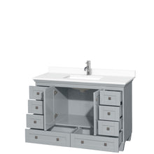 Load image into Gallery viewer, Wyndham Acclaim 48 Inch Single Bathroom Vanity in Oyster Gray, White Cultured Marble Countertop, Undermount Square Sink, No Mirror- Wyndham