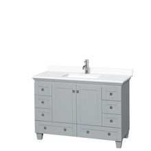 Load image into Gallery viewer, Wyndham Acclaim 48 Inch Single Bathroom Vanity in Oyster Gray, White Cultured Marble Countertop, Undermount Square Sink, No Mirror- Wyndham