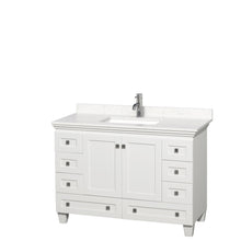 Load image into Gallery viewer, Wyndham Acclaim 48 Inch Single Bathroom Vanity in White, Light-Vein Carrara Cultured Marble Countertop, Undermount Square Sink, No Mirror- Wyndham