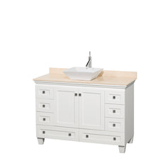 Load image into Gallery viewer, Wyndham Acclaim 48 Inch Single Bathroom Vanity in White, Ivory Marble Countertop, Pyra White Sink, and No Mirror- Wyndham