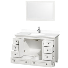 Load image into Gallery viewer, Wyndham Acclaim 48 Inch Single Bathroom Vanity in White, White Cultured Marble Countertop, Undermount Square Sink, 24 Inch Mirror- Wyndham