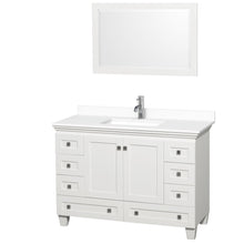 Load image into Gallery viewer, Wyndham Acclaim 48 Inch Single Bathroom Vanity in White, White Cultured Marble Countertop, Undermount Square Sink, 24 Inch Mirror- Wyndham