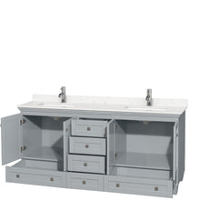 Load image into Gallery viewer, Wyndham Acclaim 72 Inch Double Bathroom Vanity in Oyster Gray, Light-Vein Carrara Cultured Marble Countertop, Undermount Square Sinks, No Mirrors- Wyndham