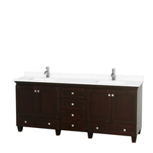 Load image into Gallery viewer, Wyndham Acclaim 80 Inch Double Bathroom Vanity in Espresso, White Cultured Marble Countertop, Undermount Square Sinks, No Mirrors- Wyndham