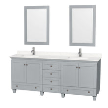 Load image into Gallery viewer, Wyndham Acclaim 80 Inch Double Bathroom Vanity in Oyster Gray, Light-Vein Carrara Cultured Marble Countertop, Undermount Square Sinks, 24 Inch Mirrors- Wyndham