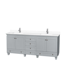 Load image into Gallery viewer, Wyndham Acclaim 80 Inch Double Bathroom Vanity in Oyster Gray, White Cultured Marble Countertop, Undermount Square Sinks, No Mirrors- Wyndham