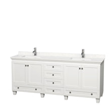 Load image into Gallery viewer, Wyndham Acclaim 80 Inch Double Bathroom Vanity in White, Light-Vein Carrara Cultured Marble Countertop, Undermount Square Sinks, No Mirrors- Wyndham