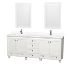Load image into Gallery viewer, Wyndham Acclaim 80 Inch Double Bathroom Vanity in White, White Cultured Marble Countertop, Undermount Square Sinks, 24 Inch Mirrors- Wyndham