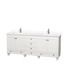 Load image into Gallery viewer, Wyndham Acclaim 80 Inch Double Bathroom Vanity in White, White Cultured Marble Countertop, Undermount Square Sinks, No Mirrors- Wyndham