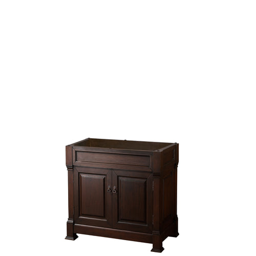 Wyndham Andover 36 Inch Single Bathroom Vanity in Dark Cherry, No Countertop, No Sink, and No Mirror- Wyndham