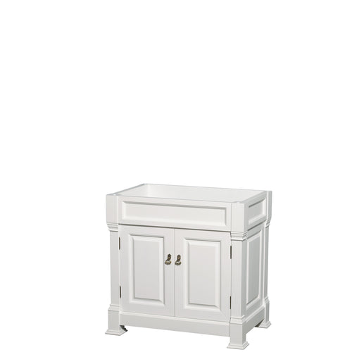 Wyndham Andover 36 Inch Single Bathroom Vanity in White, No Countertop, No Sink, and No Mirror- Wyndham