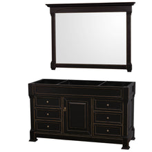 Load image into Gallery viewer, Wyndham Andover 60 Inch Single Bathroom Vanity in Black with White Carrara Marble Countertop, Undermount Oval Sink, and 56 Inch Mirror- Wyndham