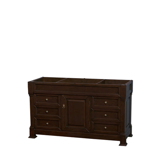 Wyndham Andover 60 Inch Single Bathroom Vanity in Dark Cherry, No Countertop, No Sink, and No Mirror- Wyndham