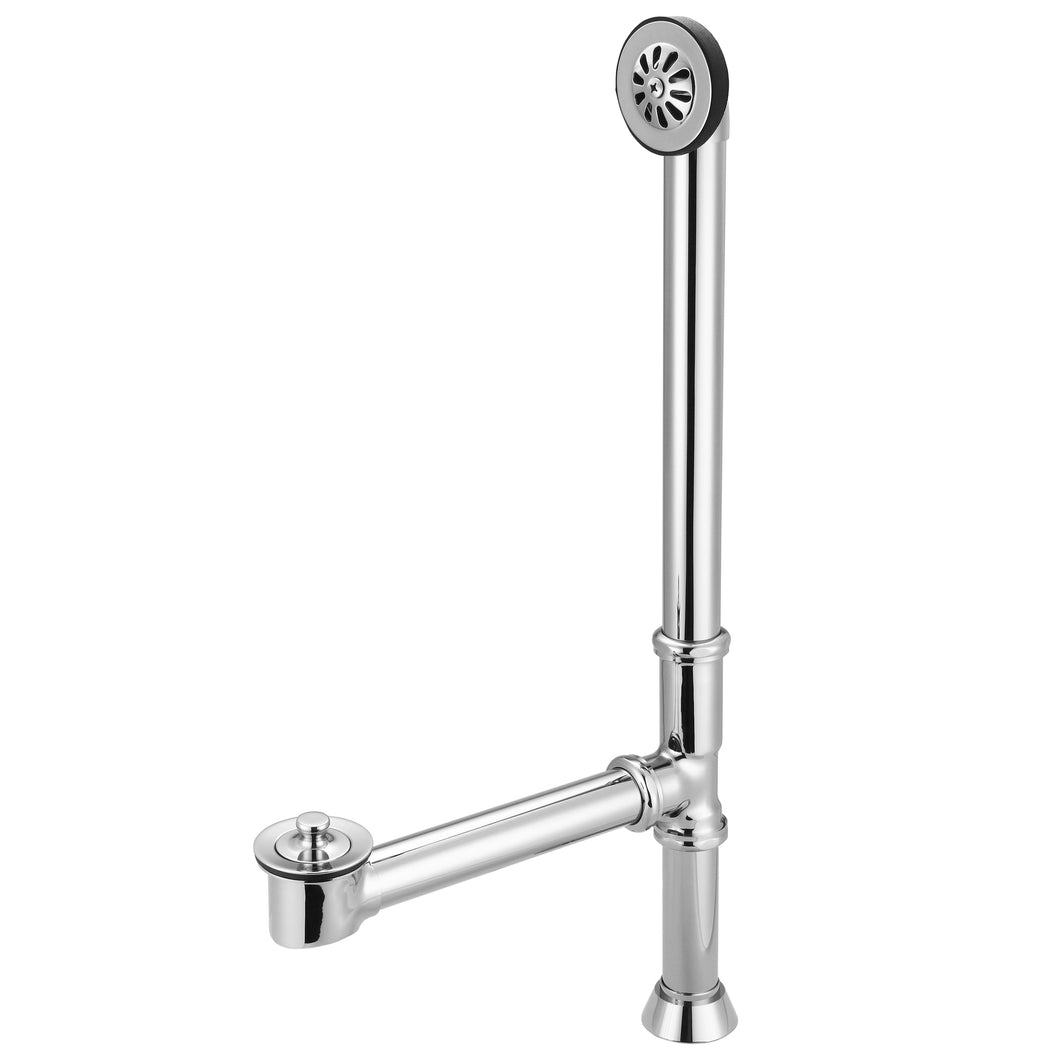 Water Creation Lift And Turn Exposed Finish Tub Drain For Claw Foot Or Other Elegant Tubs in Chrome- Water Creation