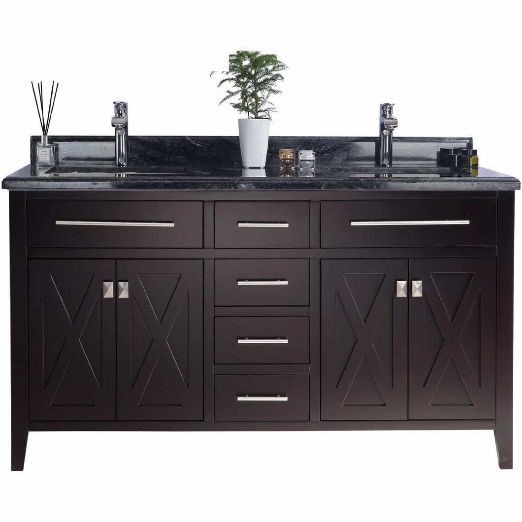 Wimbledon - 60 -  Cabinet with Black Wood Countertop- Laviva