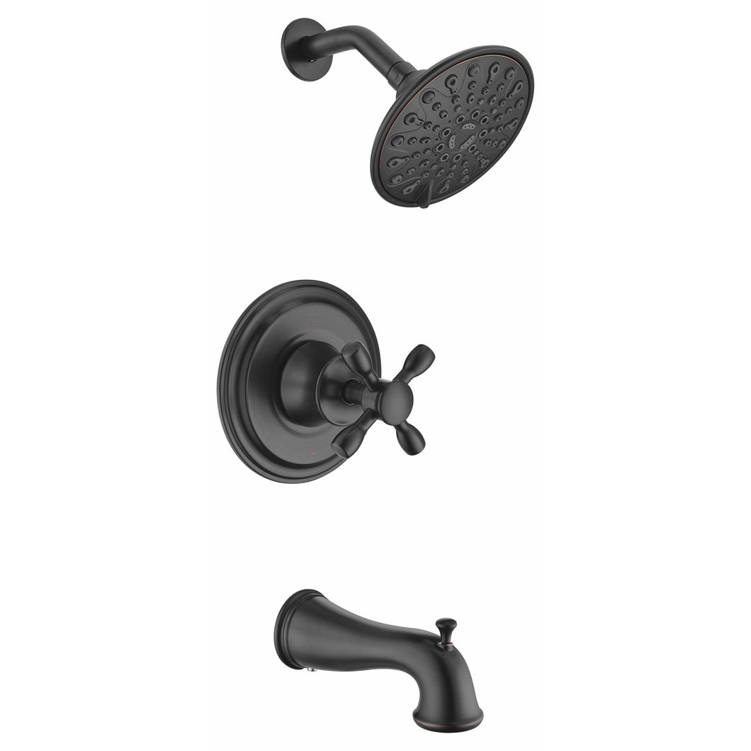 Mesto Series Single Handle Wall Mounted Showerhead and Bath Faucet Set in Oil Rubbed Bronze- Anzzi