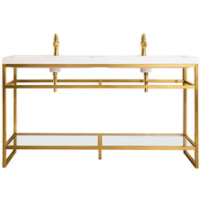 Load image into Gallery viewer, James Martin Boston 63&quot; Radiant Gold Stainless Steel Sink Console (Double Basins)- James Martin