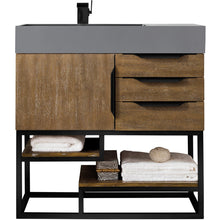 Load image into Gallery viewer, James Martin Columbia 36&quot; Latte Oak - Matte Black Single Vanity- James Martin
