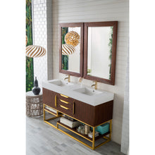 Load image into Gallery viewer, James Martin Columbia 59&quot; Coffee Oak - Radiant Gold Double Vanity