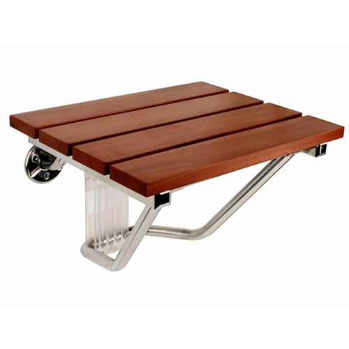 SteamSpa Teak Wood Wall Mounted Shower Seat- SteamSpa