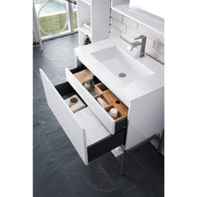 Load image into Gallery viewer, James Martin Milan 31.5&quot; Glossy White - Matte Black Single Vanity with Base