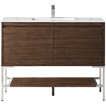 Load image into Gallery viewer, James Martin Milan 47.3&quot; Mid Century Walnut - Brushed Nickel Single Vanity- James Martin