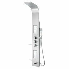 Load image into Gallery viewer, Field 58 in. Full Body Shower Panel with Heavy Rain Shower and Spray Wand in Brushed Steel- Anzzi