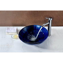 Load image into Gallery viewer, Meno Series Deco-Glass Vessel Sink in Lustrous Blue- Anzzi