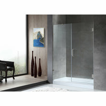 Load image into Gallery viewer, Consort Series 60 in. by 72 in. Frameless Hinged Alcove Shower Door in Brushed Nickel with Handle- Anzzi