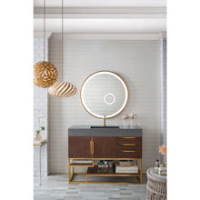 Load image into Gallery viewer, James Martin Columbia 48&quot; Coffee Oak - Radiant Gold Single Vanity