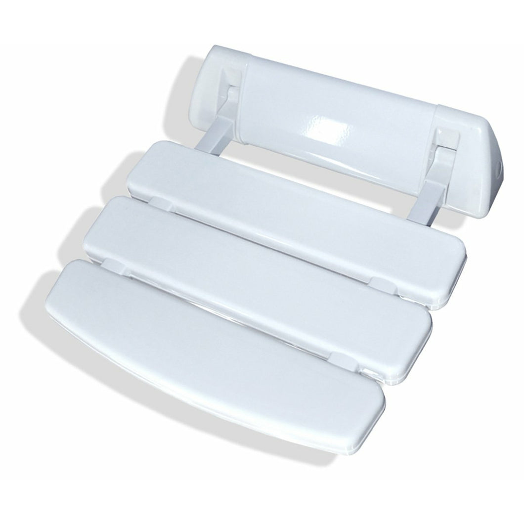 SteamSpa Wall Mounted Shower Seat in White- SteamSpa
