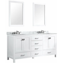 Load image into Gallery viewer, Chateau 72 in. W x 22 in. D Bathroom Bath Vanity Set in White with Carrara Marble Top with White Sink- Anzzi