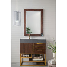 Load image into Gallery viewer, James Martin Columbia 36&quot; Coffee Oak - Radiant Gold Single Vanity